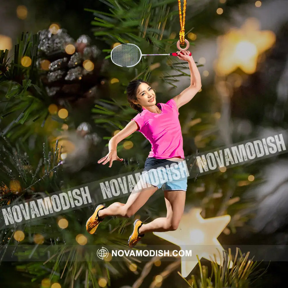 Badminton Player Christmas Home Decor Ornament Personalized