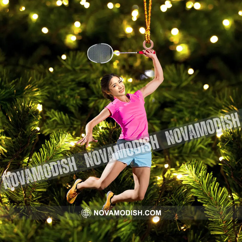 Badminton Player Christmas Home Decor Ornament Personalized