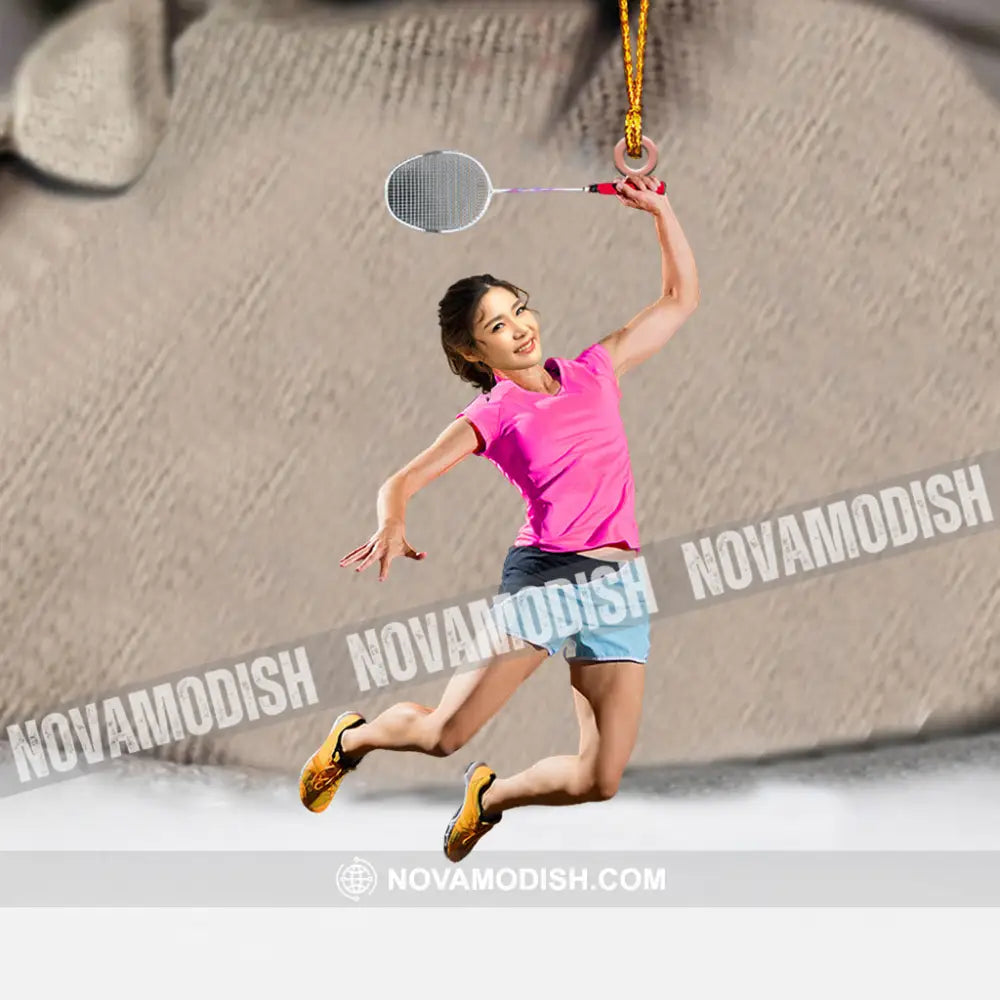 Badminton Player Christmas Home Decor Ornament Personalized