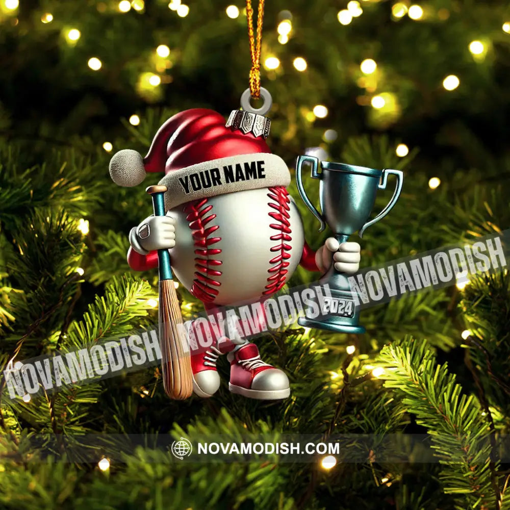 Baseball Champion Christmas Ornament Personalized