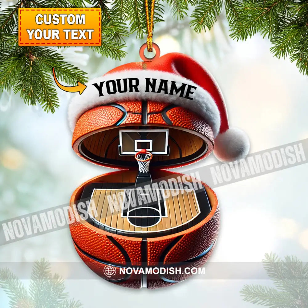 Basketball Court Christmas Ornament Personalized 3.54’’ / 1