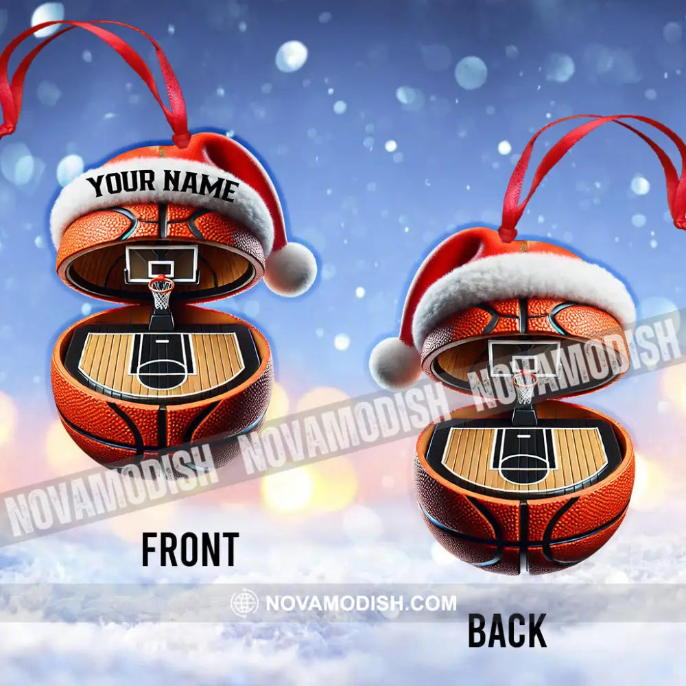 Basketball Court Christmas Ornament Personalized