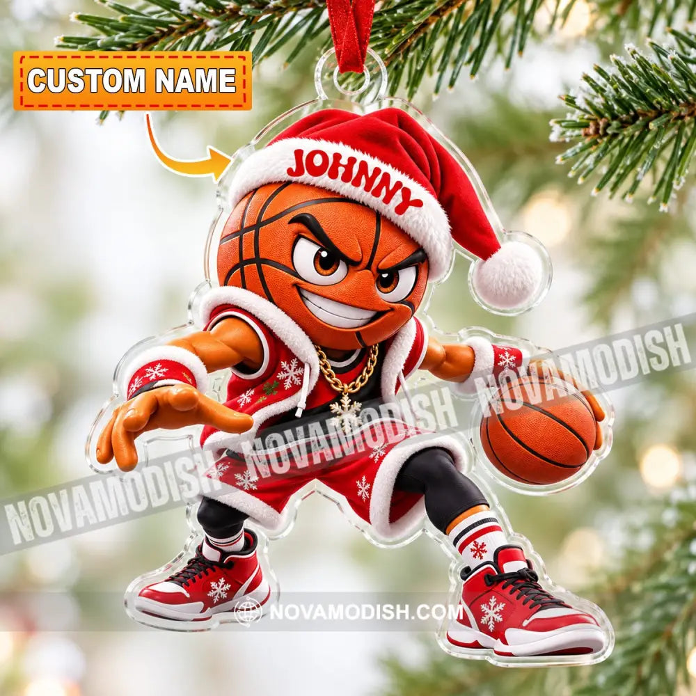 Basketball Home Decor Christmas Ornament Personalized Ornament - 3.54’’ / 1 Ornament - Ornament