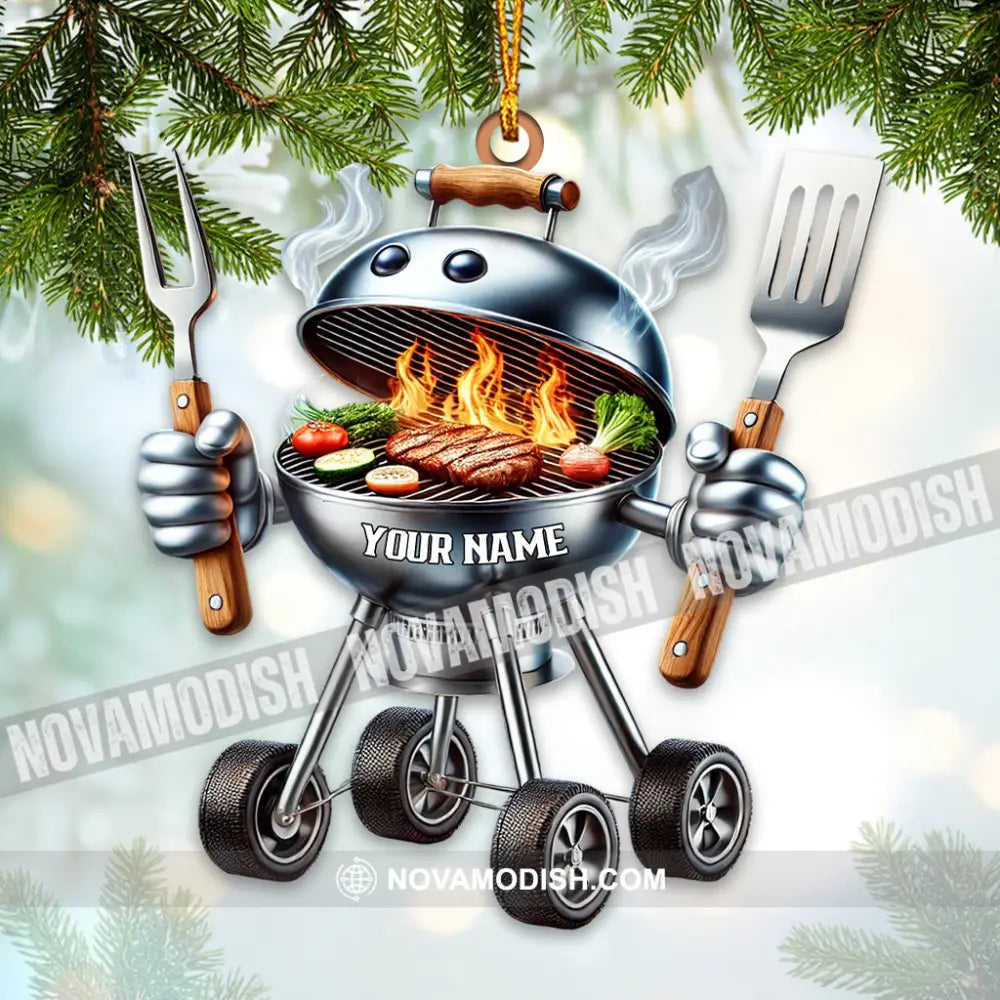 Bbq Grill Christmas Ornament Personalized