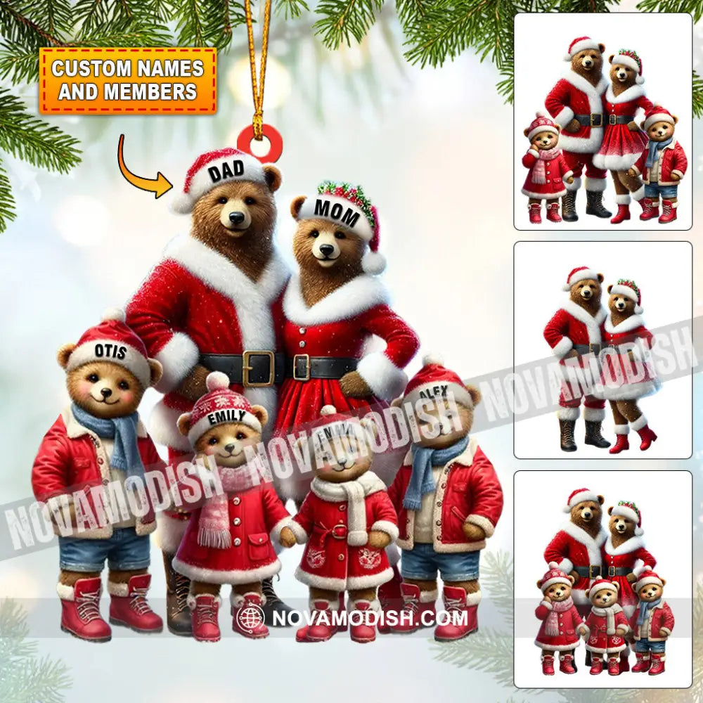 Bear Family Home Decor Christmas Ornament Personalized 3.54’’ / 1