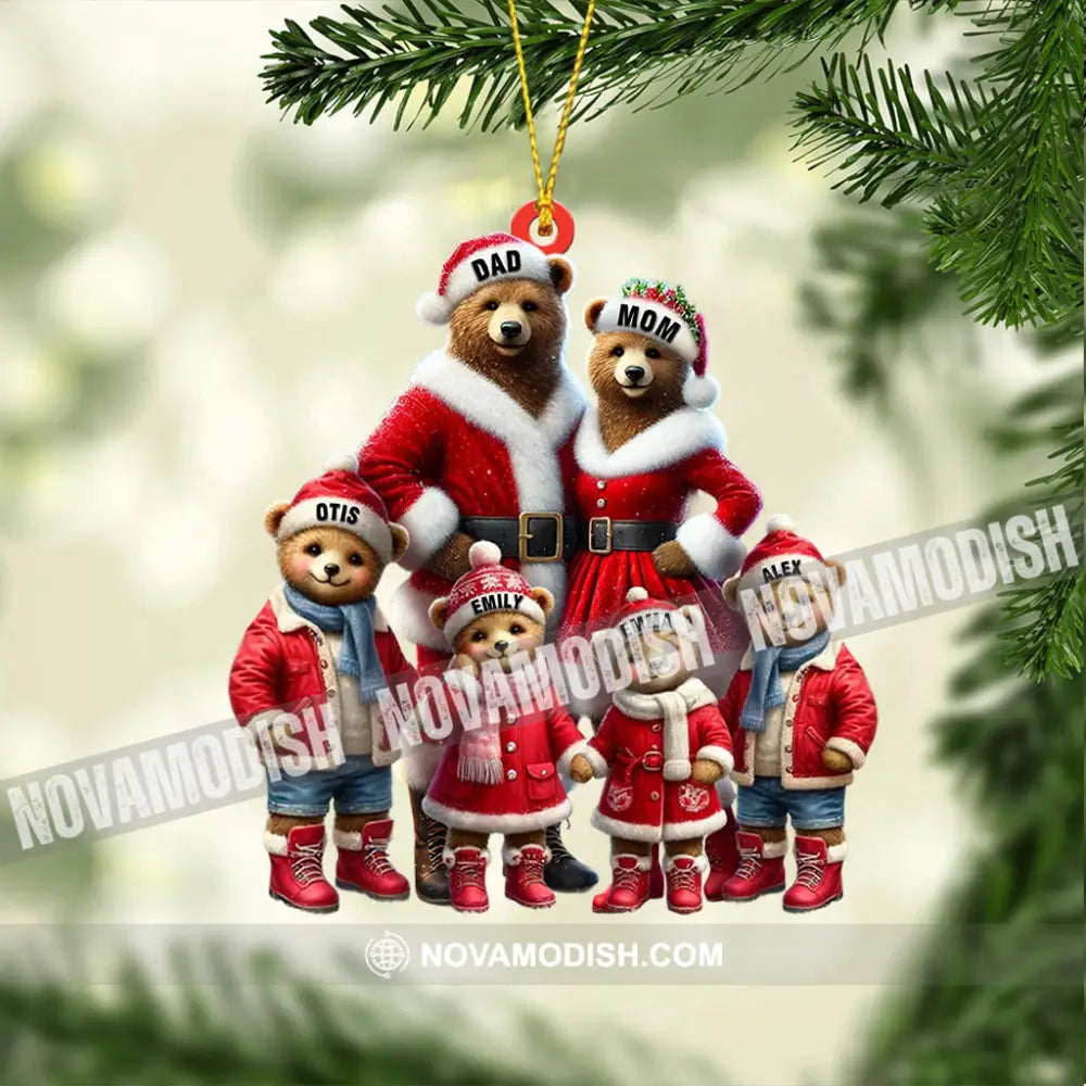 Bear Family Home Decor Christmas Ornament Personalized