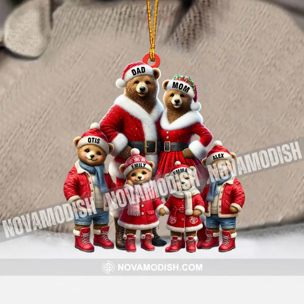 Bear Family Home Decor Christmas Ornament Personalized