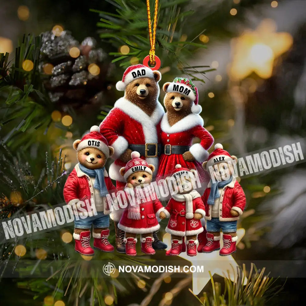 Bear Family Home Decor Christmas Ornament Personalized