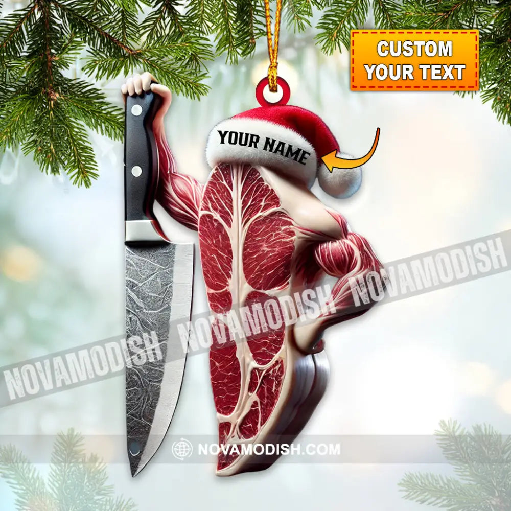 Beef Christmas Ornament Personalized 3.54’’ / 1