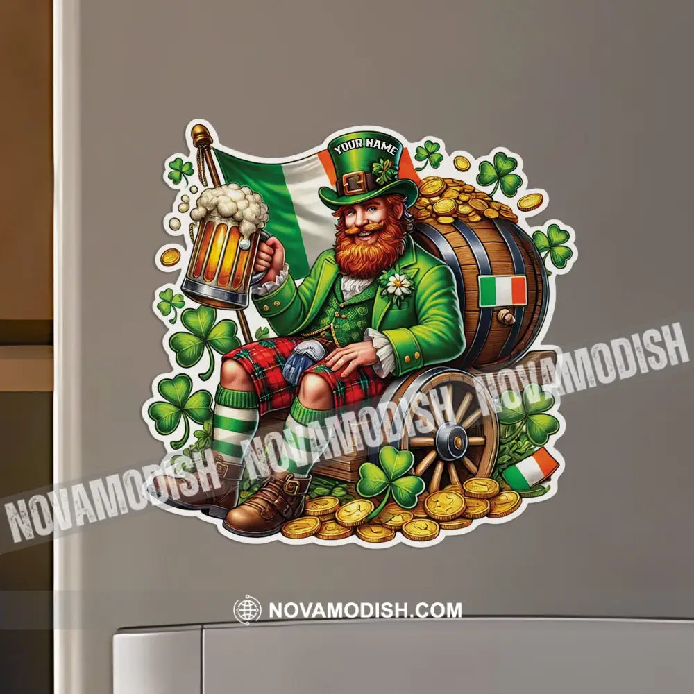 Beer Man Happy St Patrick’s Day Fridge Magnet - Personalized 3.54’’ / 1 Piece