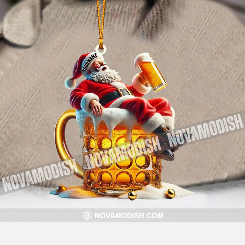 Beer Santa Home Decor Christmas Ornament Personalized