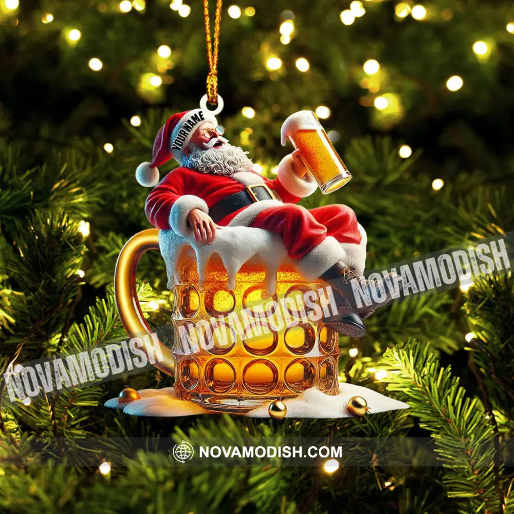 Beer Santa Home Decor Christmas Ornament Personalized