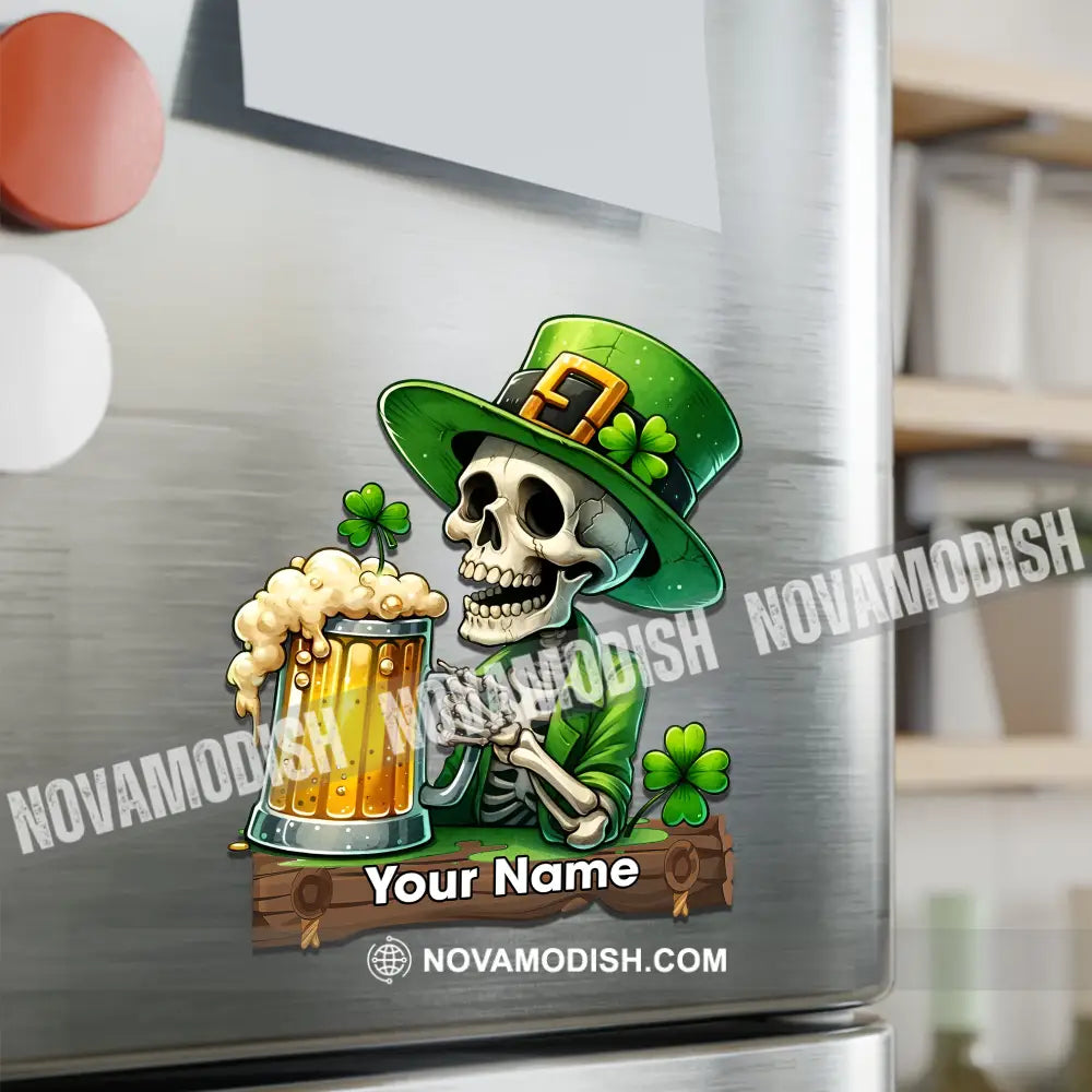 Beer Skull Patrick’s Day Fridge Magnet - Personalized