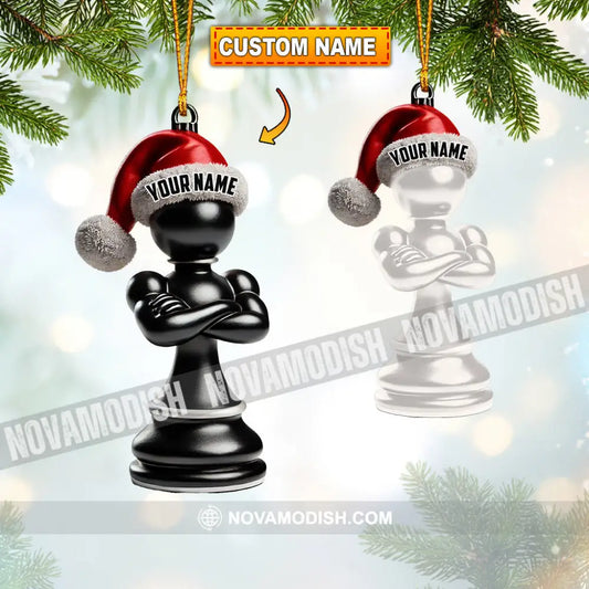 Black And White Chess Christmas Ornament Personalized 3.54’’ / 1