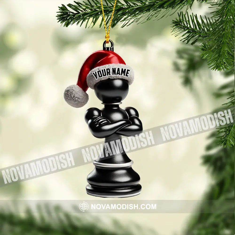 Black And White Chess Christmas Ornament Personalized