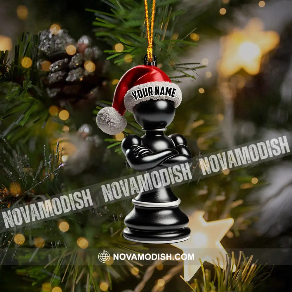 Black And White Chess Christmas Ornament Personalized