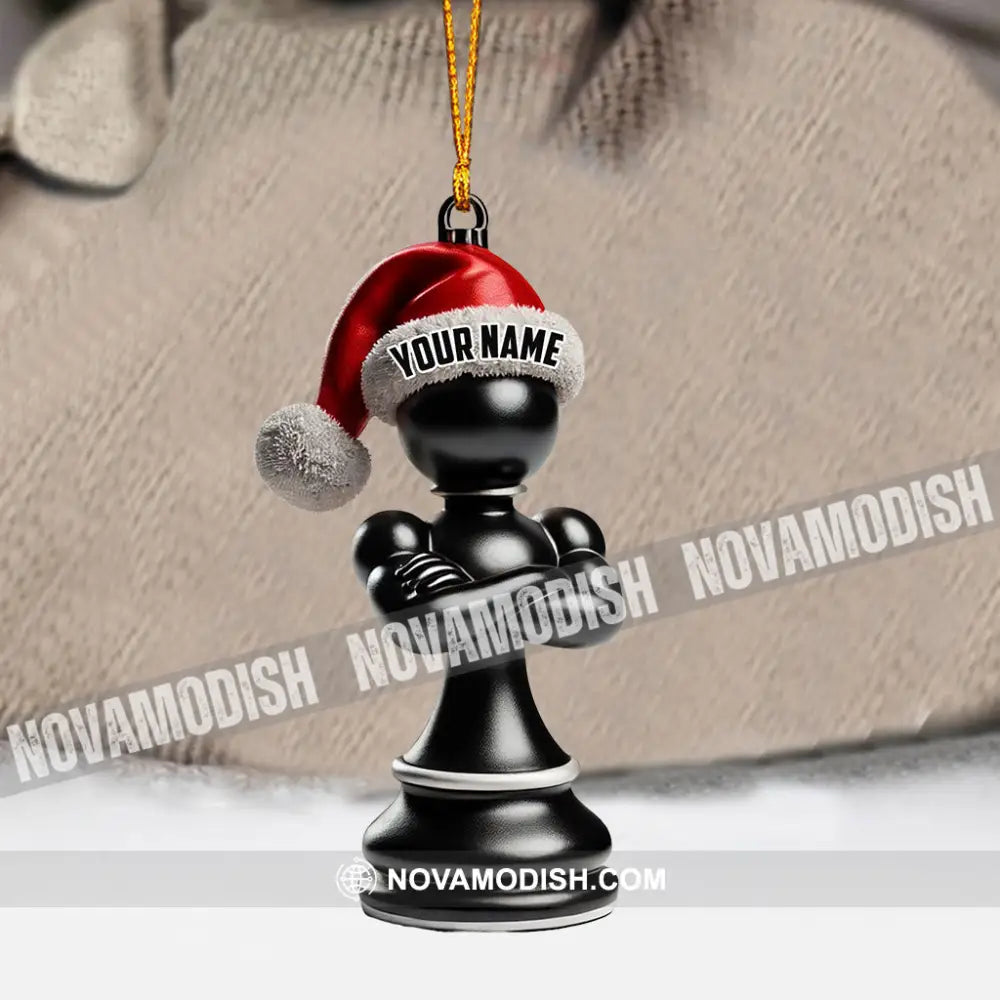 Black And White Chess Christmas Ornament Personalized