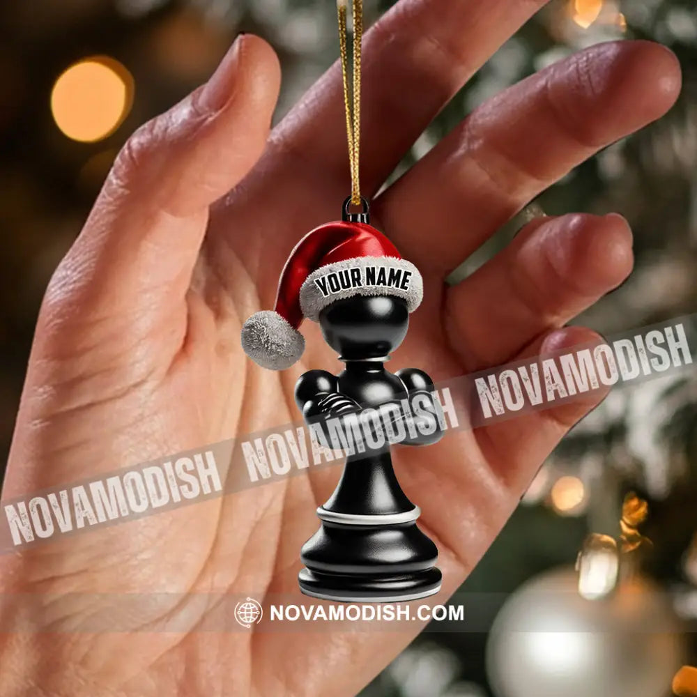 Black And White Chess Christmas Ornament Personalized