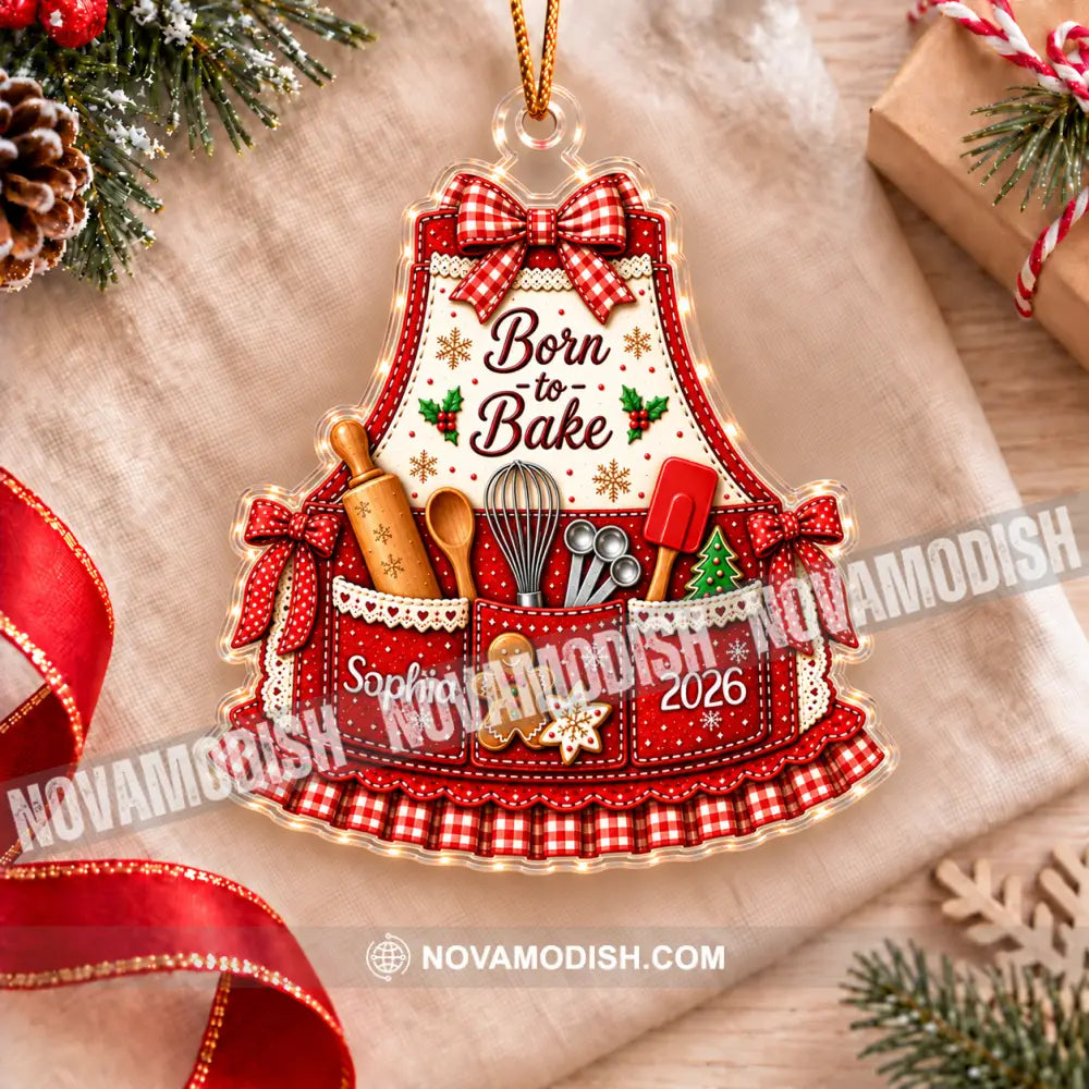 Born To Bake Home Decor Christmas Ornament Personalized Ornament - Ornament