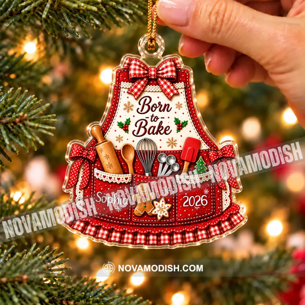 Born To Bake Home Decor Christmas Ornament Personalized Ornament - Ornament