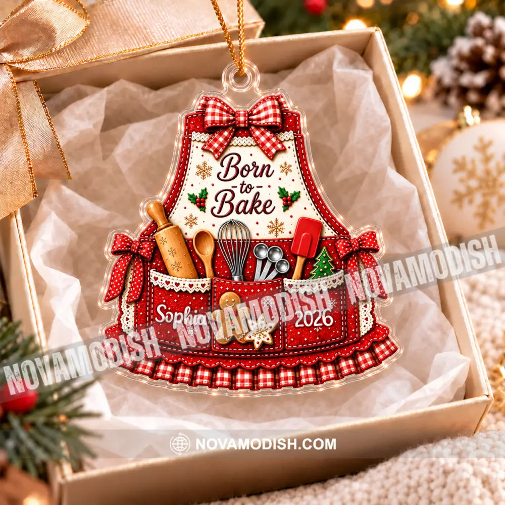 Born To Bake Home Decor Christmas Ornament Personalized Ornament - Ornament