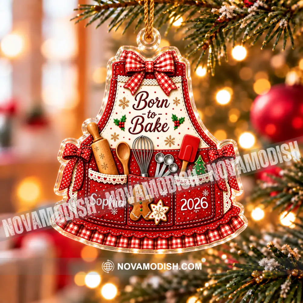Born To Bake Home Decor Christmas Ornament Personalized Ornament - Ornament