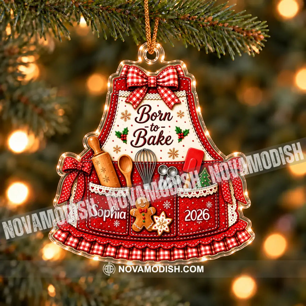 Born To Bake Home Decor Christmas Ornament Personalized Ornament - Ornament