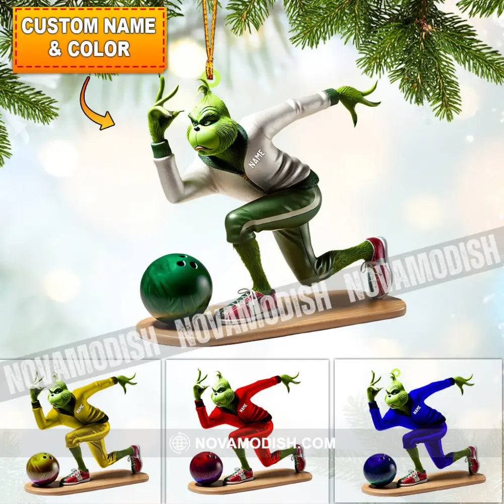 Bowling Elf Home Decor Christmas Ornament Personalized 3.54’’ / 1