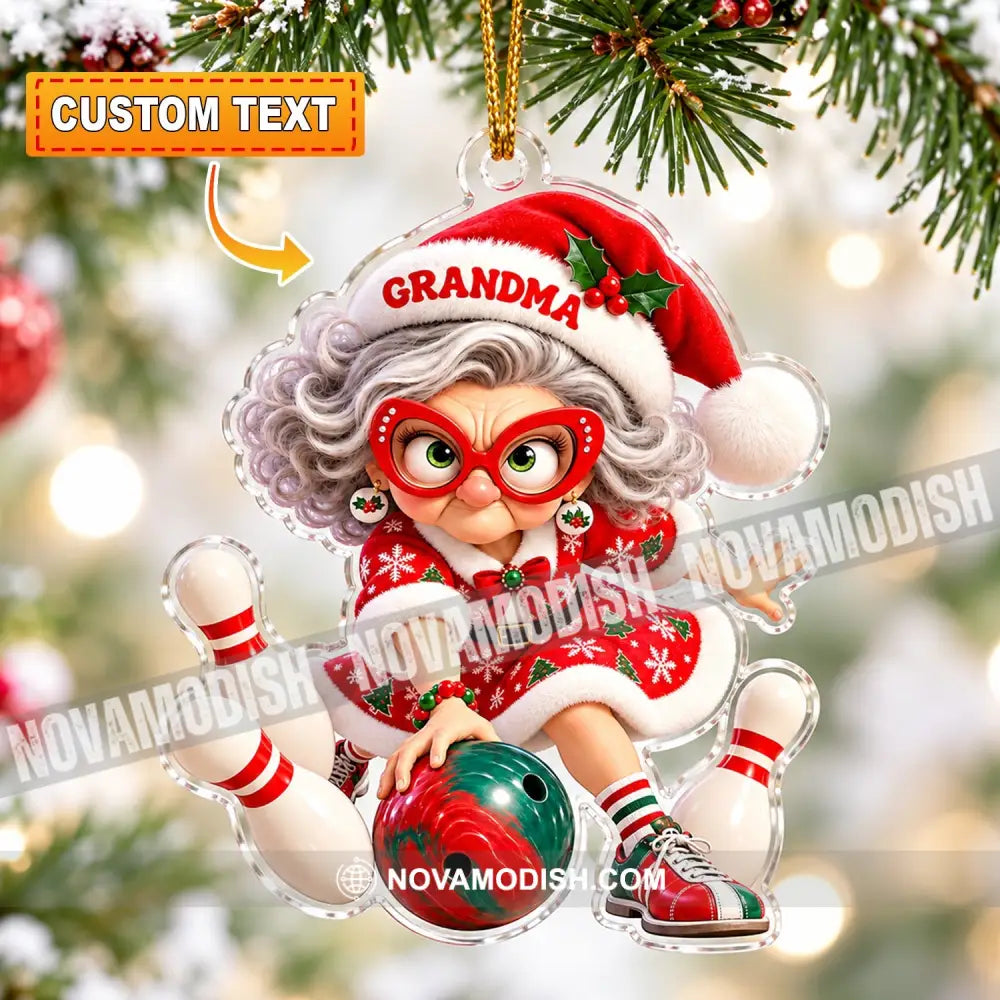 Bowling Grandma Home Decor Christmas Ornament Personalized Ornament - 3.54’’ / 1 Ornament - Ornament