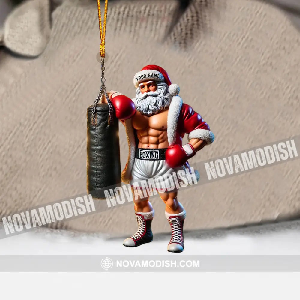 Boxing Santa Christmas Home Decor Ornament Personalized