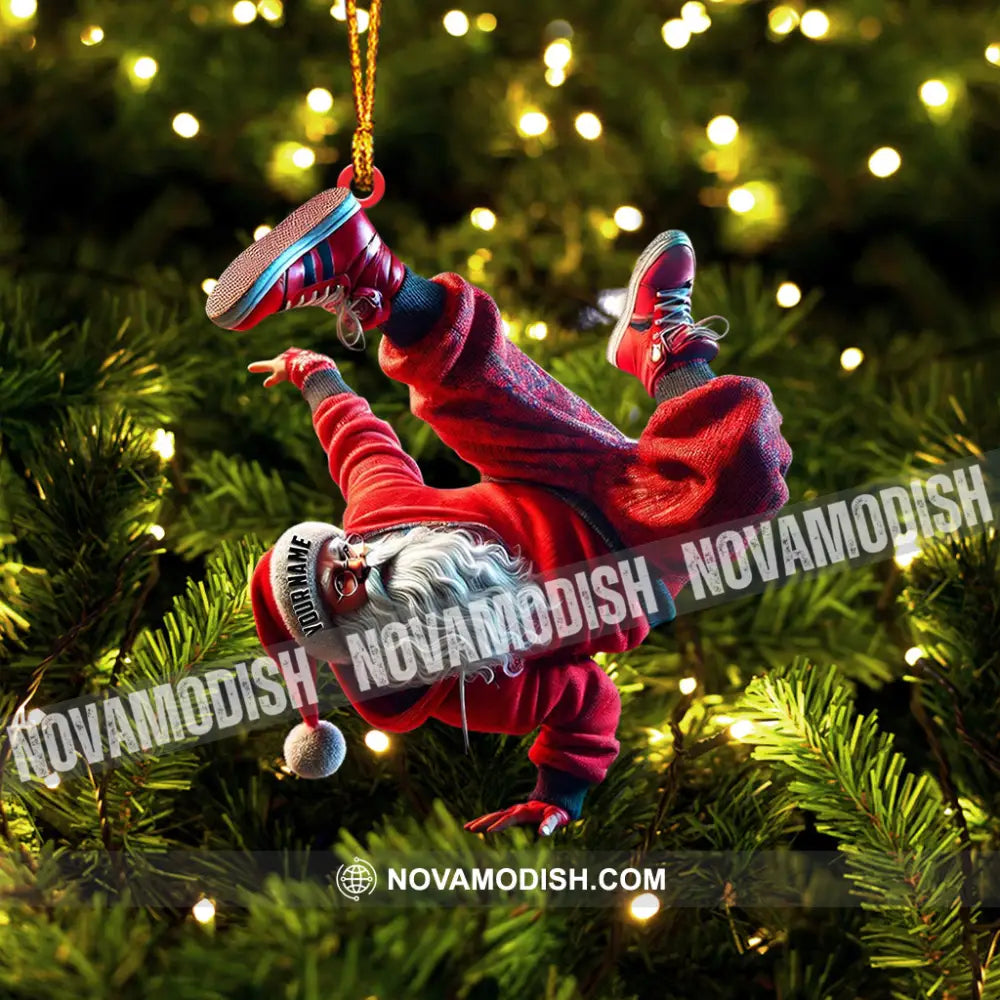 Break Dance Santa Home Decor Christmas Ornament Personalized