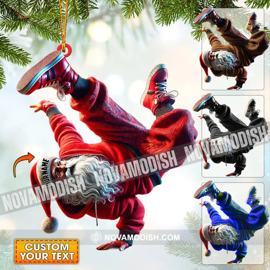 Break Dance Santa Home Decor Christmas Ornament Personalized 3.54’’ / 1