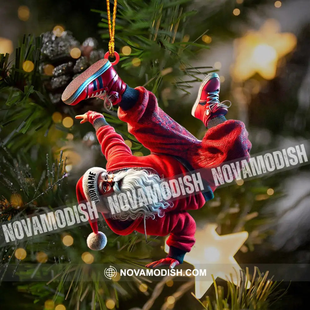 Break Dance Santa Home Decor Christmas Ornament Personalized