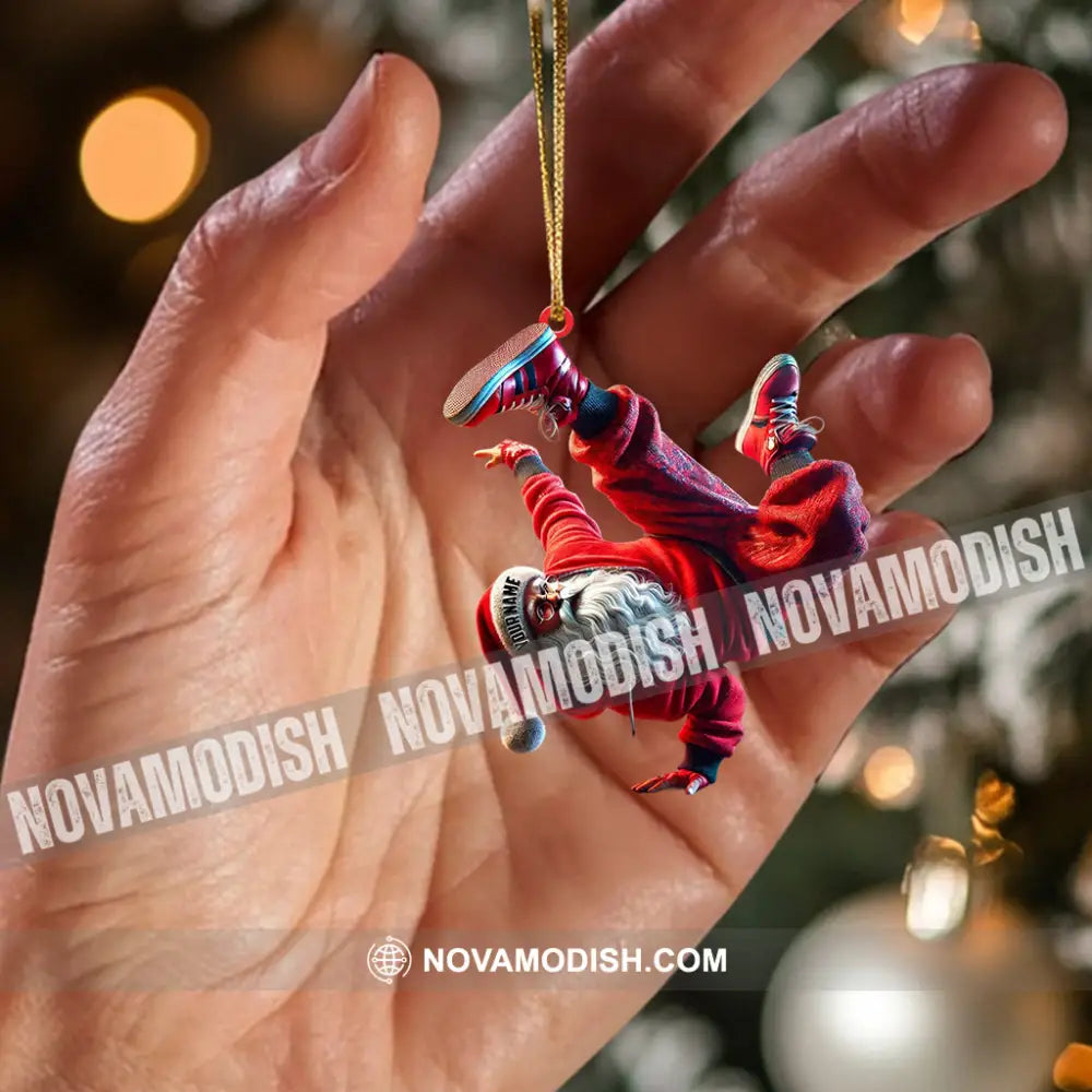 Break Dance Santa Home Decor Christmas Ornament Personalized