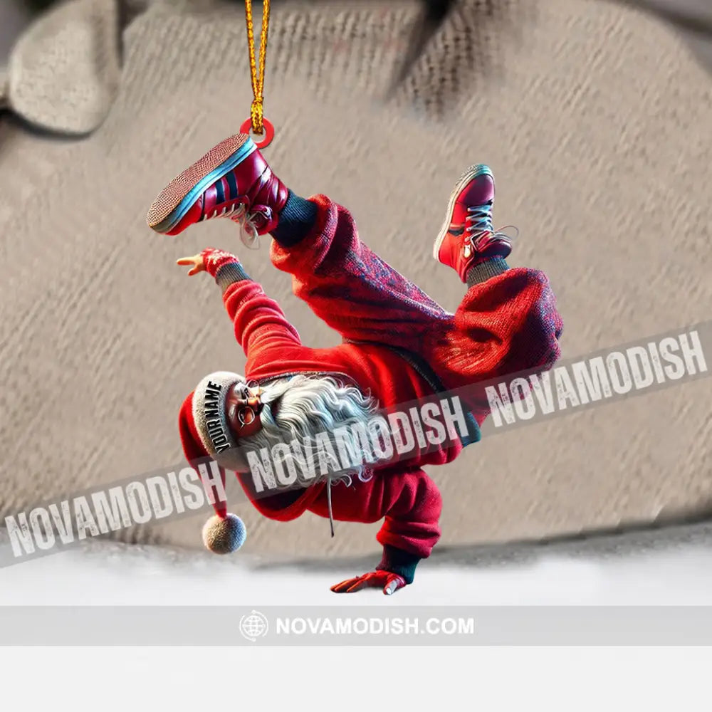 Break Dance Santa Home Decor Christmas Ornament Personalized