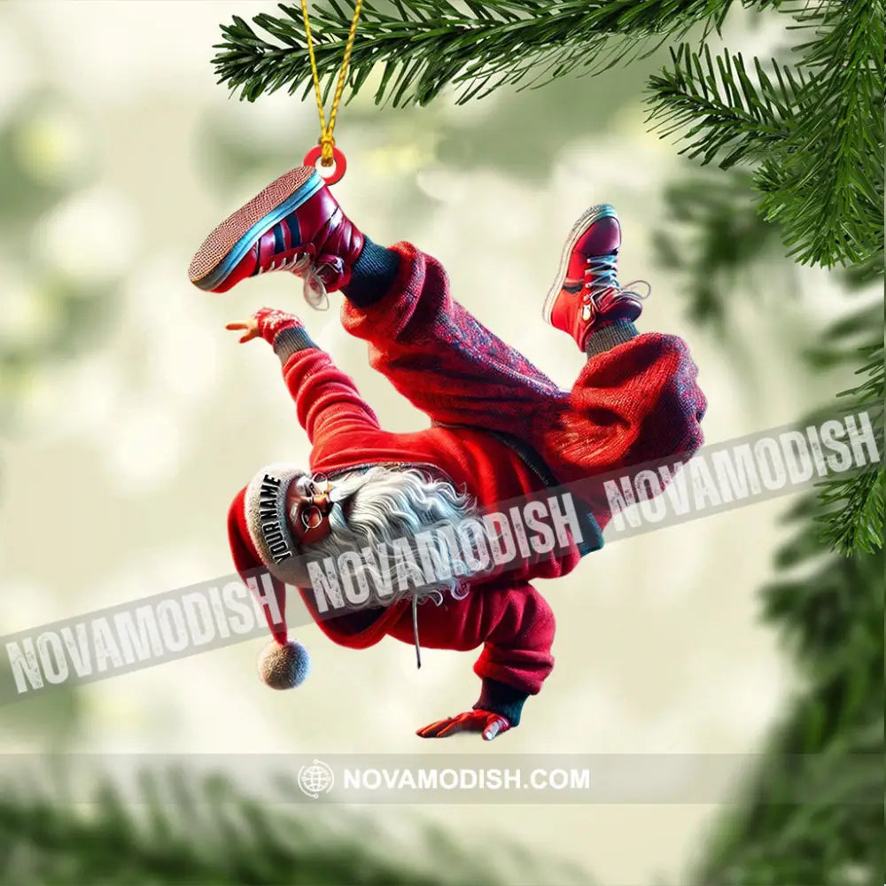 Break Dance Santa Home Decor Christmas Ornament Personalized