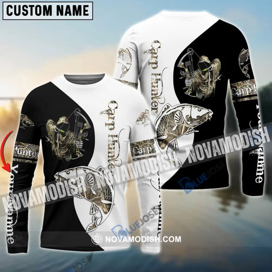 Carp Hunter Bow Fishing Camo Customize Name 3D Shirts Long Sleeve 05.06