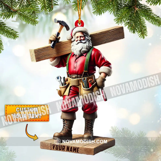 Carpenter Santa Christmas Ornament Personalized 3.54’’ / 1