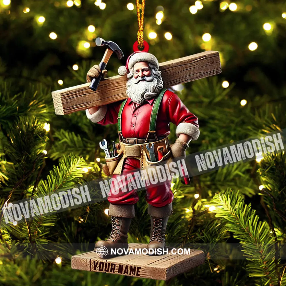 Carpenter Santa Christmas Ornament Personalized