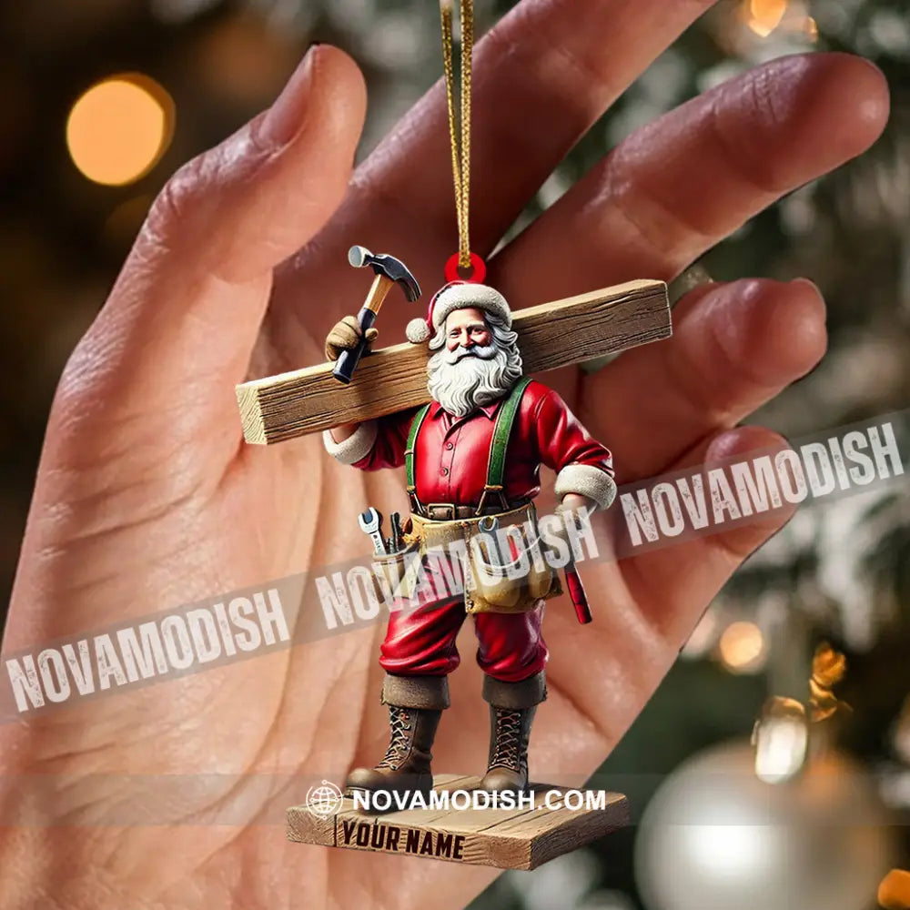Carpenter Santa Christmas Ornament Personalized