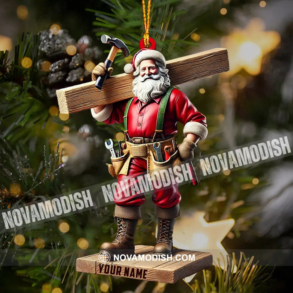 Carpenter Santa Christmas Ornament Personalized