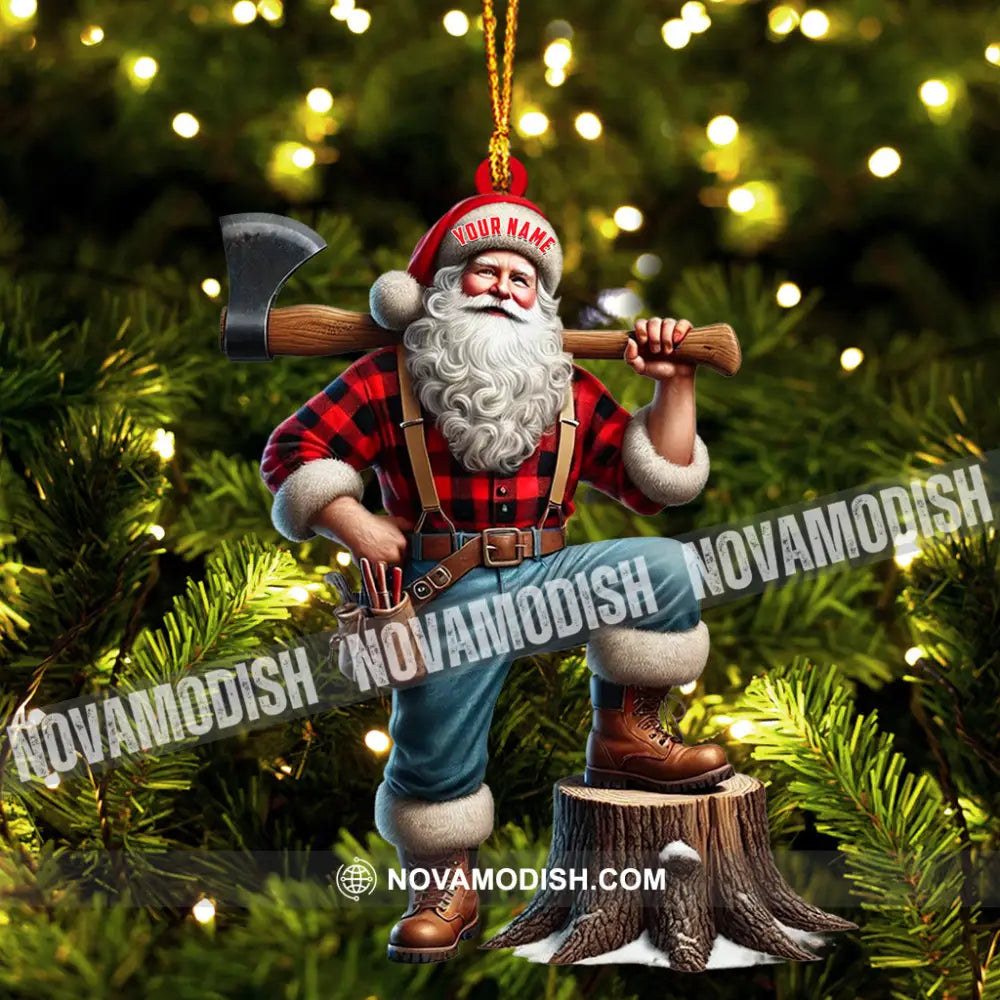 Carpenter Santa Christmas Ornament Personalized