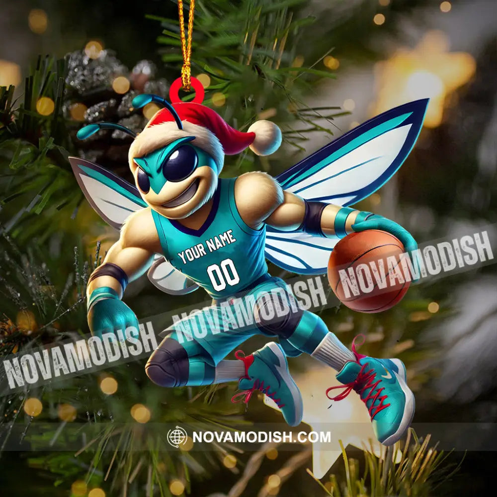 Charlotte Hornets Basketball Christmas Ornament Personalized