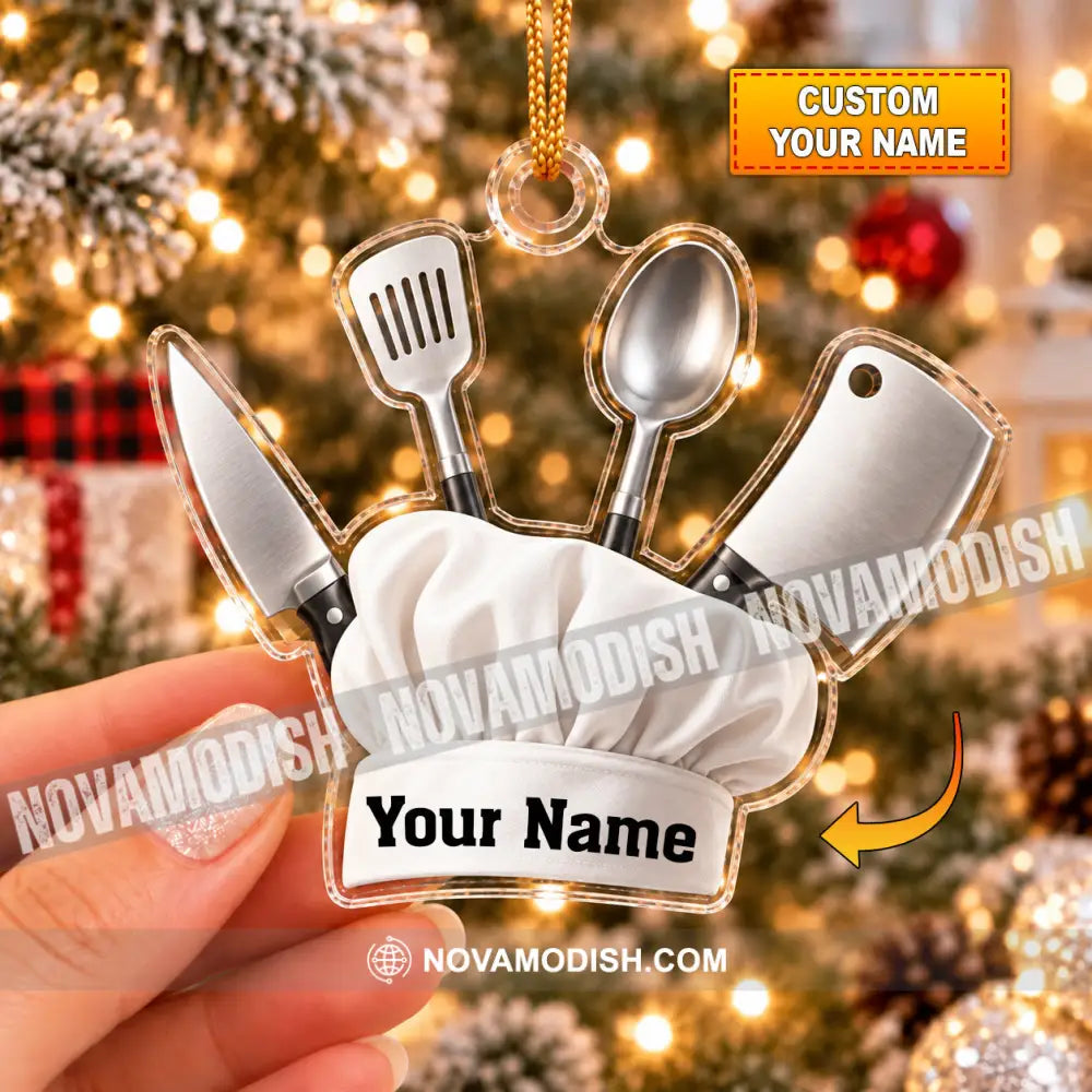 Chef Home Decor Christmas Ornament Personalized Ornament - 3.54’’ / 1 Ornament - Ornament