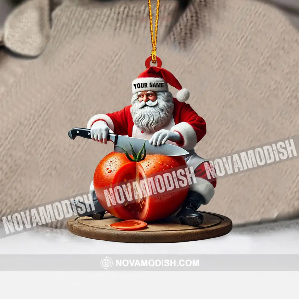 Chef Santa Home Decor Christmas Ornament Personalized