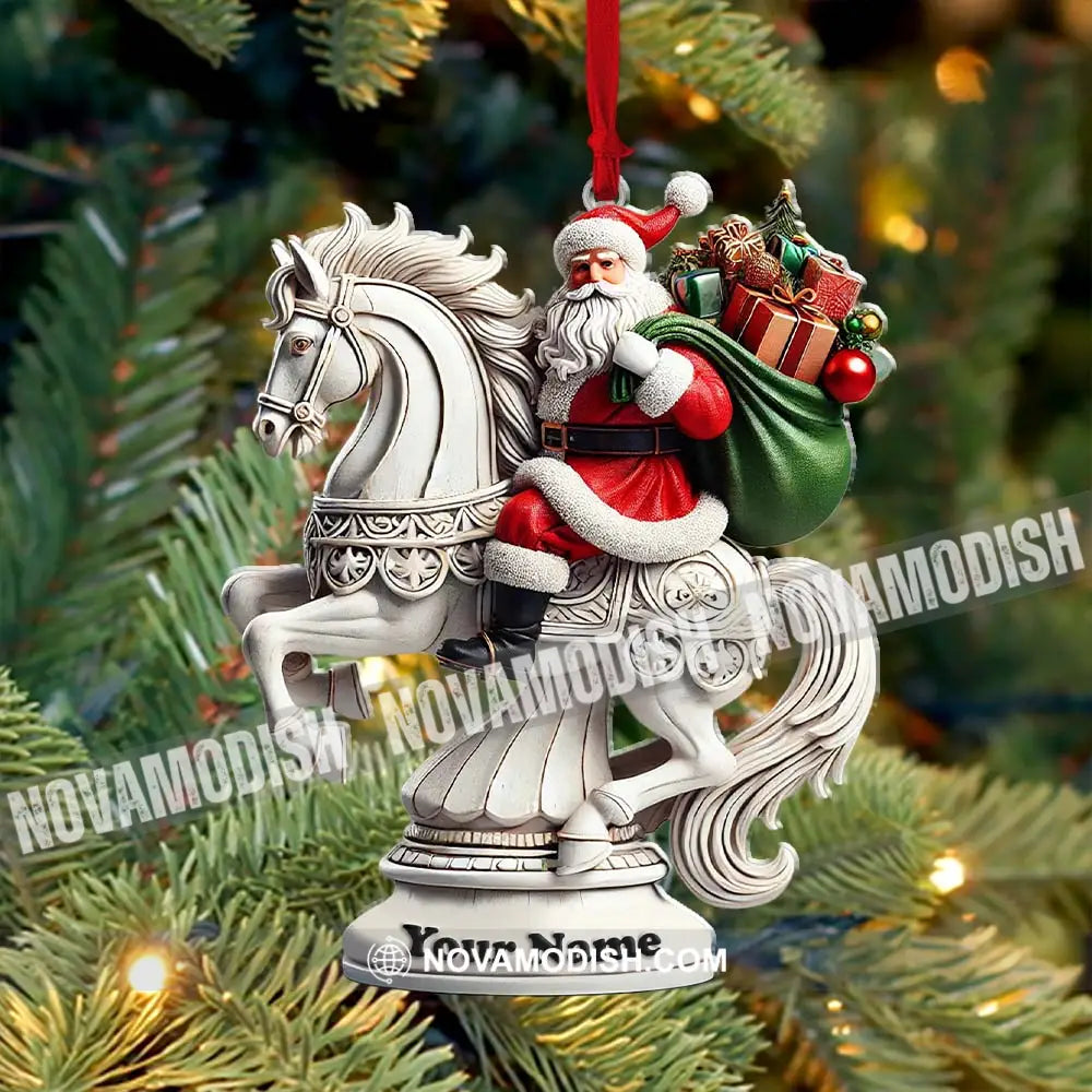Chess Santa Christmas Ornament Personalized