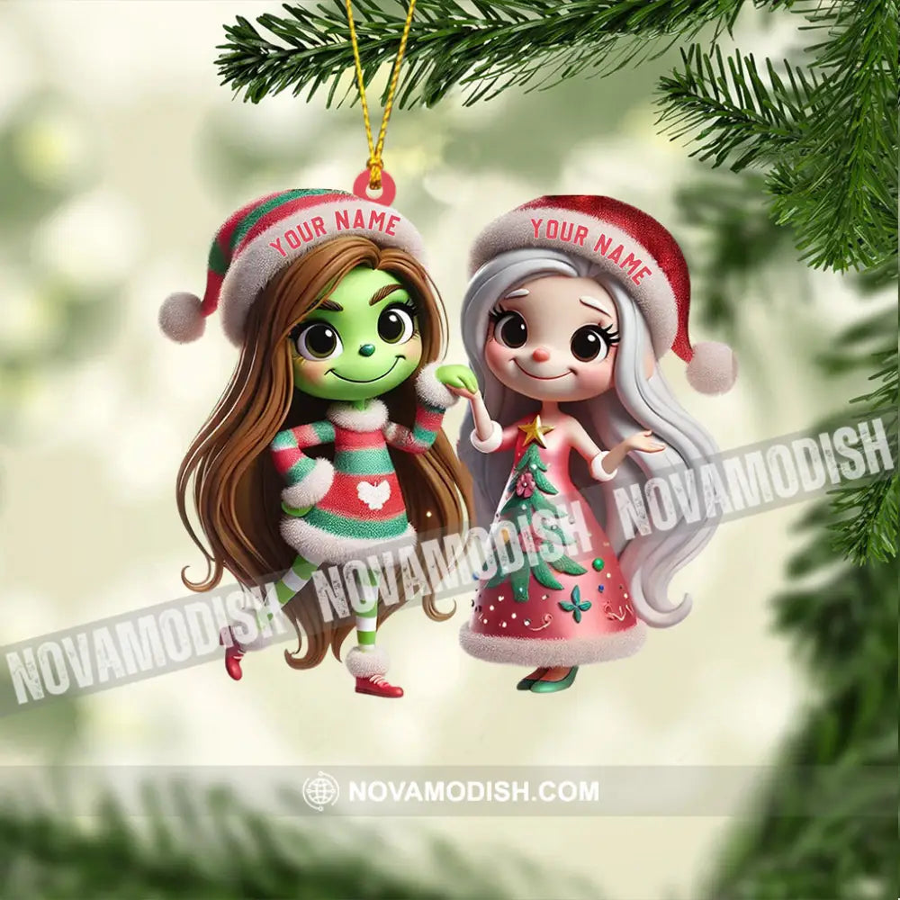 Chibi Women Christmas Home Decor Ornament Personalized