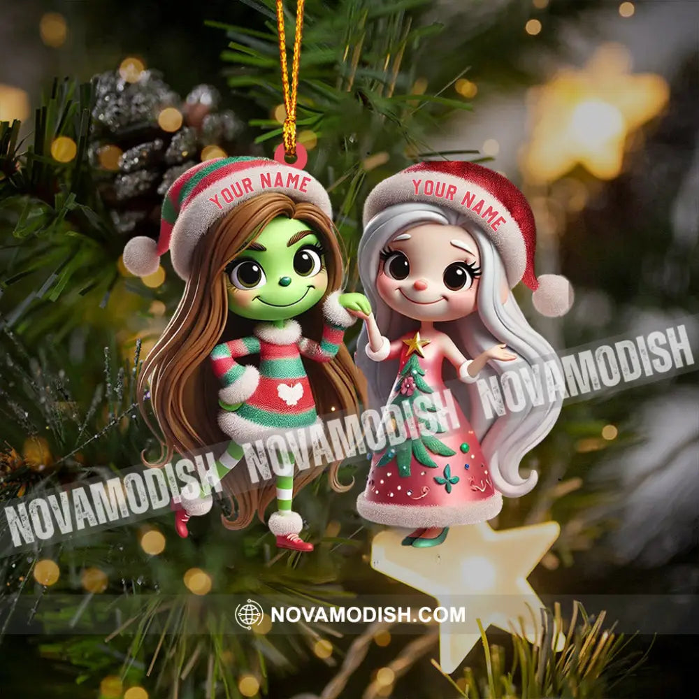 Chibi Women Christmas Home Decor Ornament Personalized