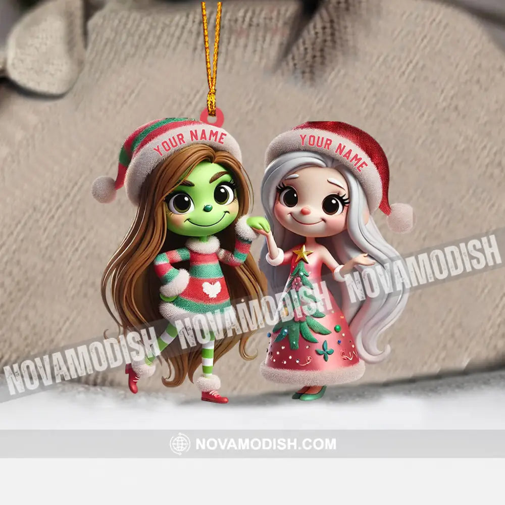 Chibi Women Christmas Home Decor Ornament Personalized