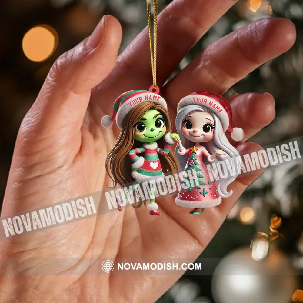 Chibi Women Christmas Home Decor Ornament Personalized